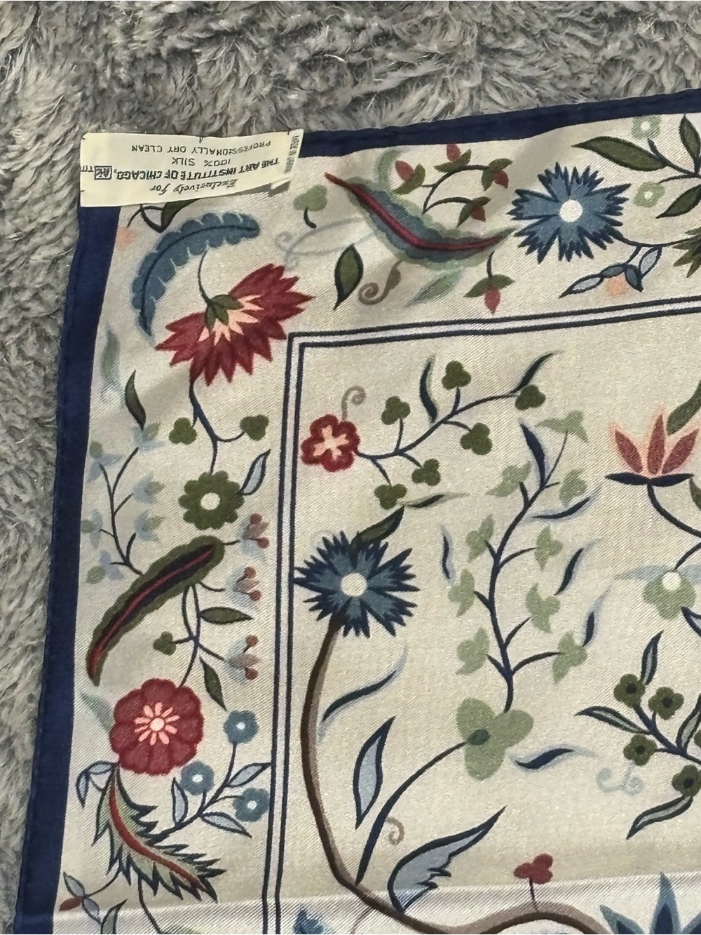 Floral Silk Scarf from Art Institute of Chicago 31” Multi Colored Flowers - Picture 9 of 16